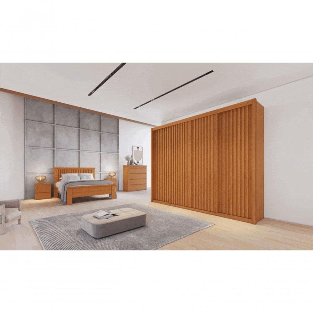 Guarda Roupa Casal Ripado 4 Portas 8 Gavetas Palladio Gold Móveis Bettio