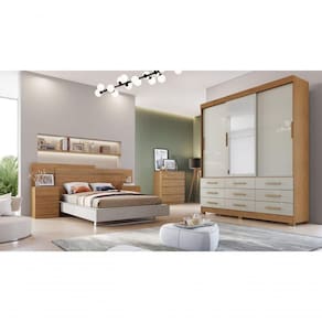 Guarda Roupa Solteiro Com Espelho 3 Portas 9 Gavetas Buriti-cumaru-fendi Móveis Novo Horizonte