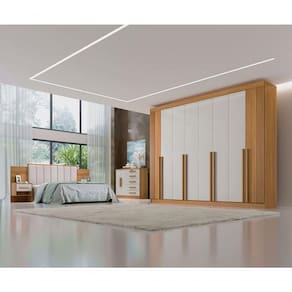 Guarda Roupa Casal 100% Mdf 8 Portas 8 Gavetas Daymont Móveis D`doro