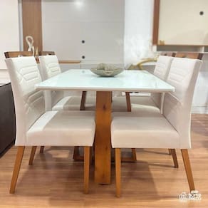 Sala De Jantar Moderna 4 Cadeiras Hera Ciber Requinte Salas