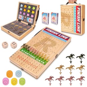 Jogo de tabuleiro Horse Race Silkchio 53cm com cartas e dados para adultos
