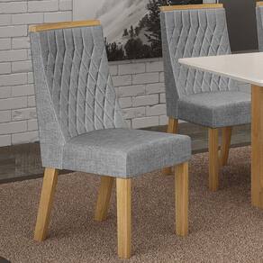 Conjunto 2 Cadeiras para Sala de Jantar Luna Cinamomo/Prata
