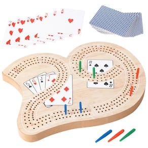 Jogo de tabuleiro Cribbage OZFRHO Wooden 3-Track para 3 jogadores