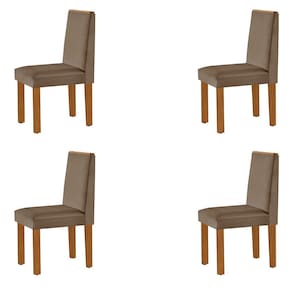 Conjunto 4 Cadeiras Flora Yescasa 92x51x43 cm Castanho Cinamomo/Capuccino/Off White