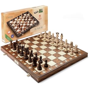 Conjunto de xadrez Wegiel Junior European International 40cm de madeira