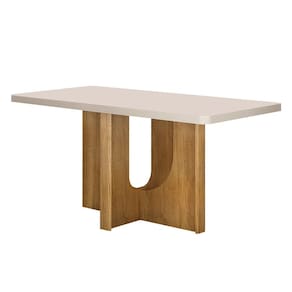 Mesa de Jantar 120cmx80cm Tampo de 4cm Dora Cinamomo/Off White