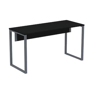 Mesa Escritório P25 TUB Pandin 150 cm (Larg) Tampo MDP Preto Pé Aço Tubular Grafito