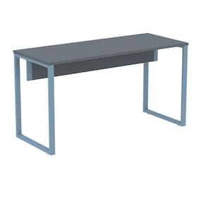 Mesa Escritório P25 TUB Pandin 170 cm (Larg) x 70 cm Prof Tampo MDP Grafito Pé Aço Tubular Azul Dali
