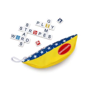 Edição temática de estrelas e listras do jogo de tabuleiro Bananagrams