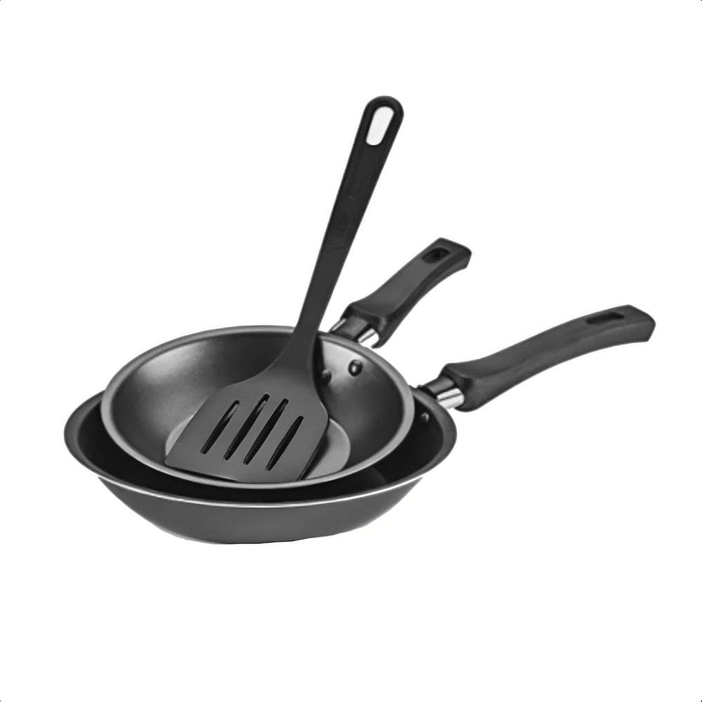 Kit Conjunto 2 Frigideiras Antiaderente Com Espatula Revestimento Interno Aluminio Cozinha N16 e N20 387 Mta