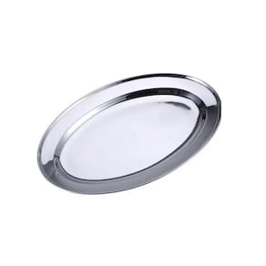 Bandeja Oval 20x15cm Servir Mesa Posta Aço Inox Bene Casa