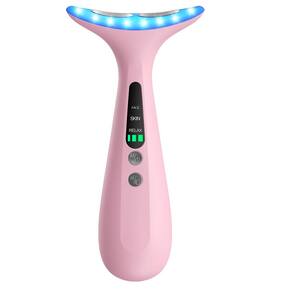 Massageador facial e de pescoço AZMAVO para rosto, pescoço - rosa