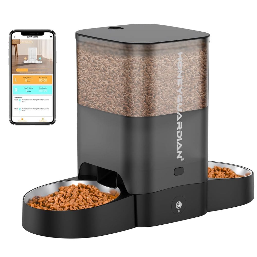 Alimentador automático para gatos HoneyGuaridan 3.5L para dois gatos 2.4G Wi