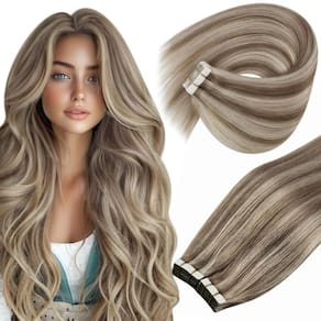 Extensões de cabelo Ve Sunny Tape em cabelo humano marrom 50g 40cm