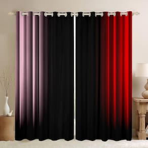 Cortinas de janela Feelyou Abstract Ombre Rosa Vermelho Preto 38x45cm