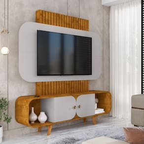 Estante para TV e Home Embau Naturalle/Off-White