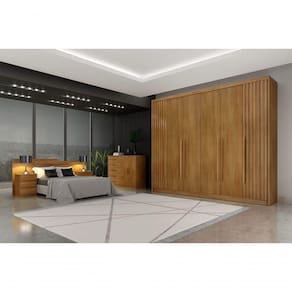 Guarda Roupa Casal 6 Portas 8 Gavetas Orfeus Ripado-cumaru Móveis Novo Horizonte