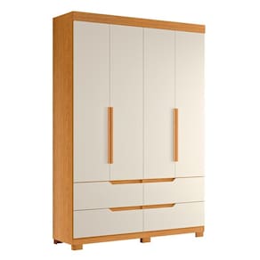 Guarda Roupa Doble 4 Portas Cinamomo/Off White - ABZ