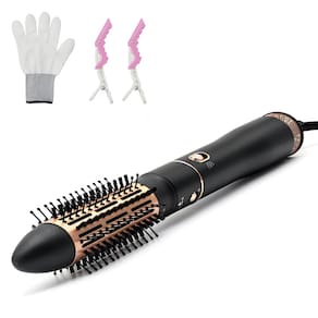 Escova de secador de cabelo USBelff, barril de cerâmica de 1,6 cm, dourado