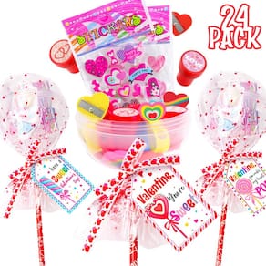 Conjunto de papelaria Oriental Cherry Giant Lollipop, pacote com 24 unidades para crianças