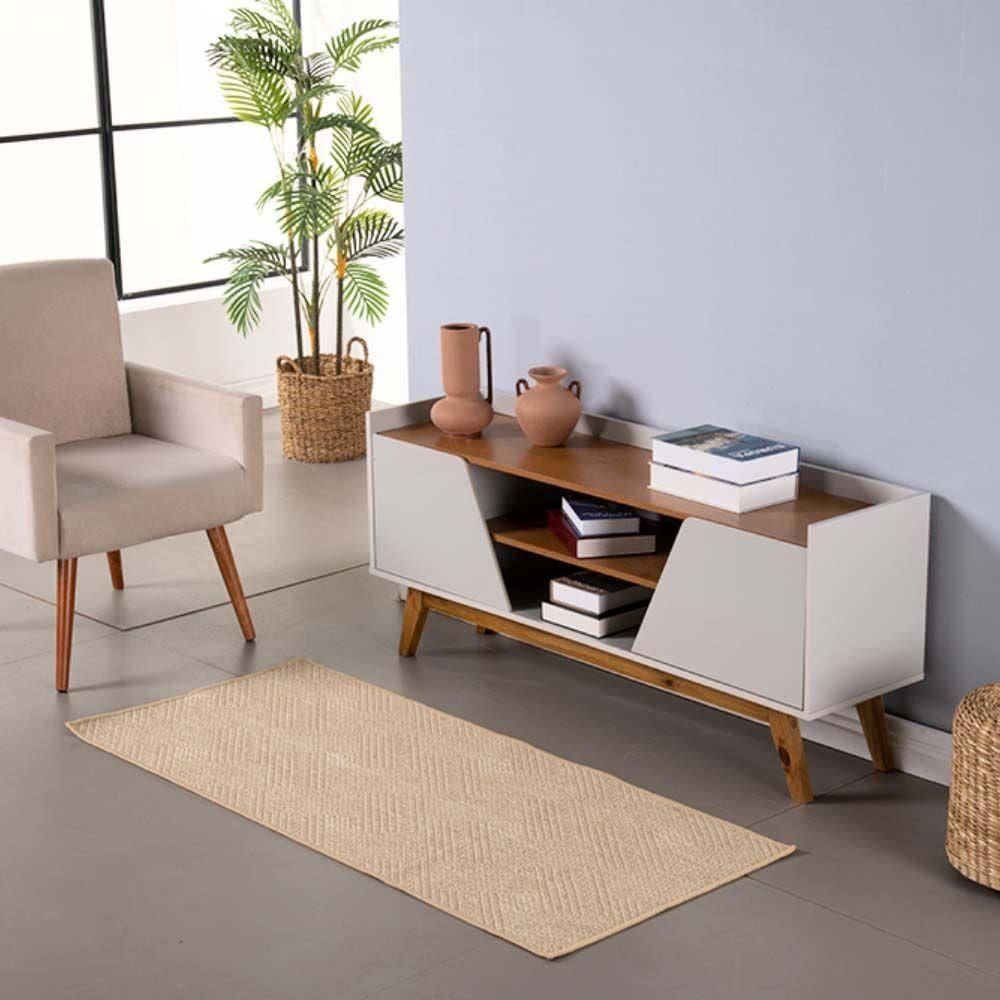 Tapete Passadeira Sisal 1,00m X 66cm Base Antiderrapante Para Corredor Cozinha Quarto Sala Clean