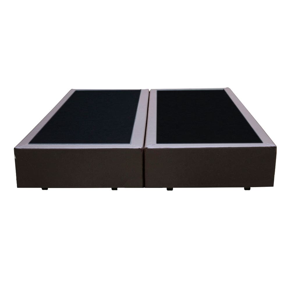 Cama Box Casal Bipartido Marrom Sintetico 40x138x188 - Santo Box