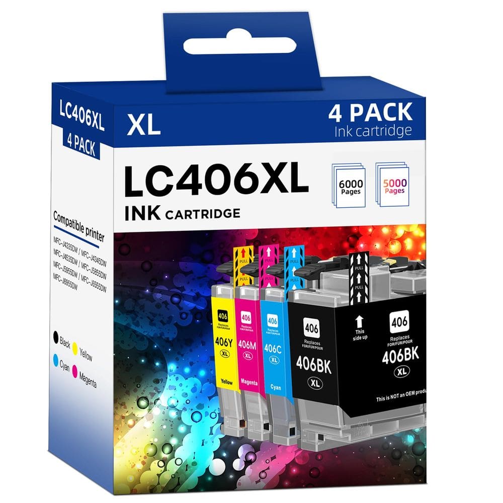 Cartuchos de tinta belietop LC406XL de alto rendimento para impressora Brother