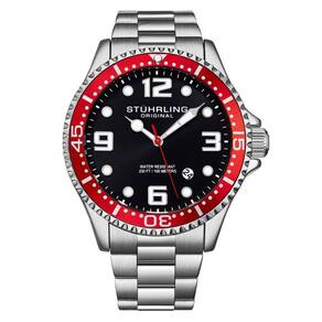 Relgio Regatta Champion 4006 44mm com mostrador preto e pulseira de ao inoxidvel prateado - Stuhrling