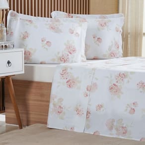 Jogo de Cama King 3 Pçs 200 Fios 100% Algodão 193x203x40cm
