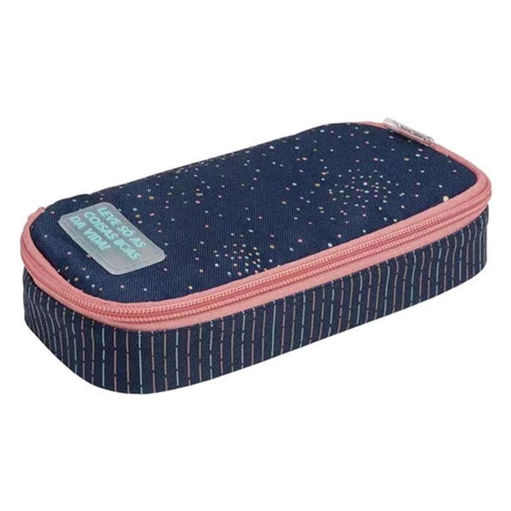 Estojo Escolar Infantil Minibox Académie Dots Azul - Tilibra