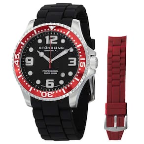 Relógio Masculino Stuhrling Aquadiver 675 Quartzo 44mm, Vermelho