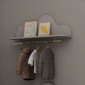 Prateleira Decorativa 80 Cm Nuvem Marrom Claro - Genialflex