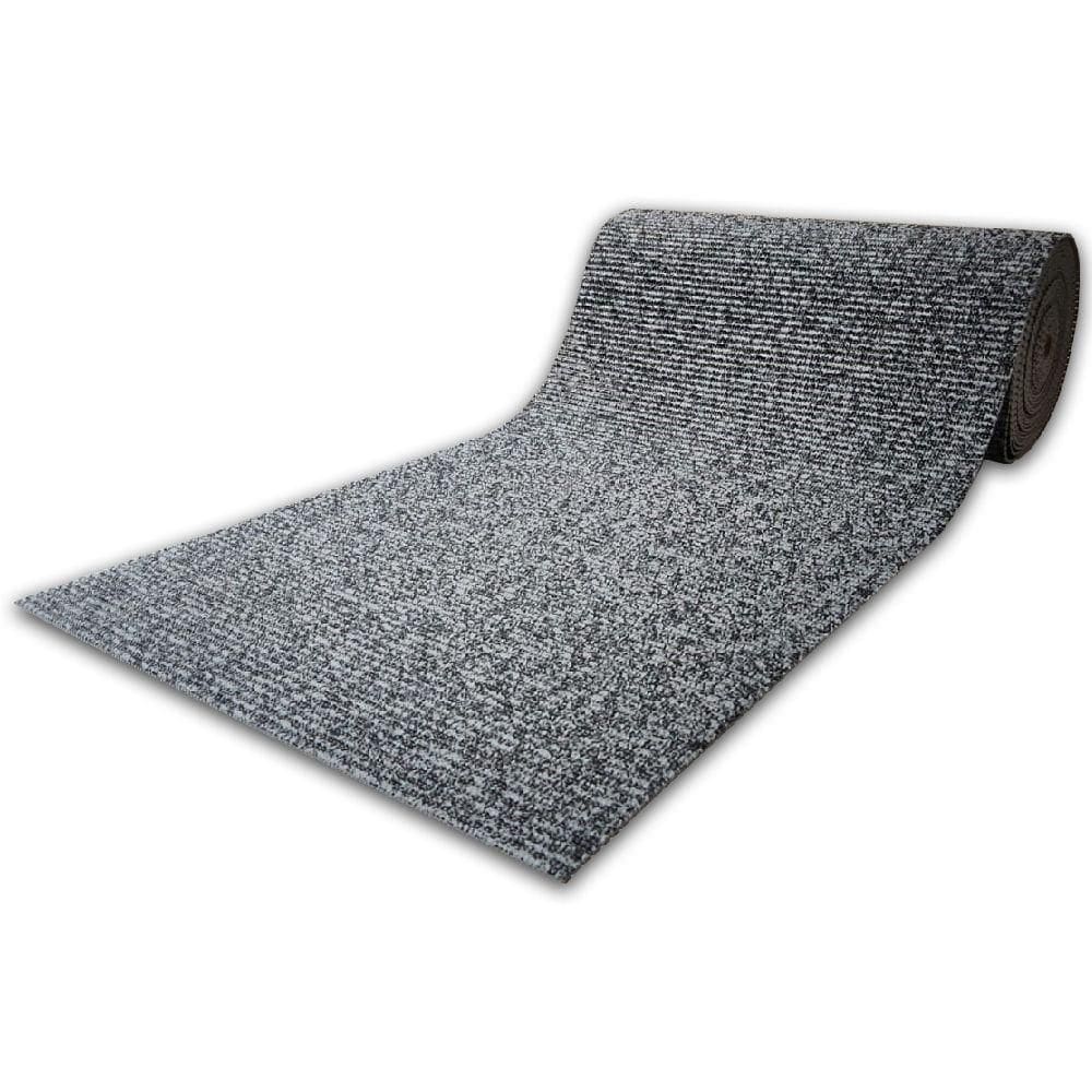 Tapete Passadeira Capacho Emborrachada Antiderrapante 0,65x1,00 Light Preto E Cinza