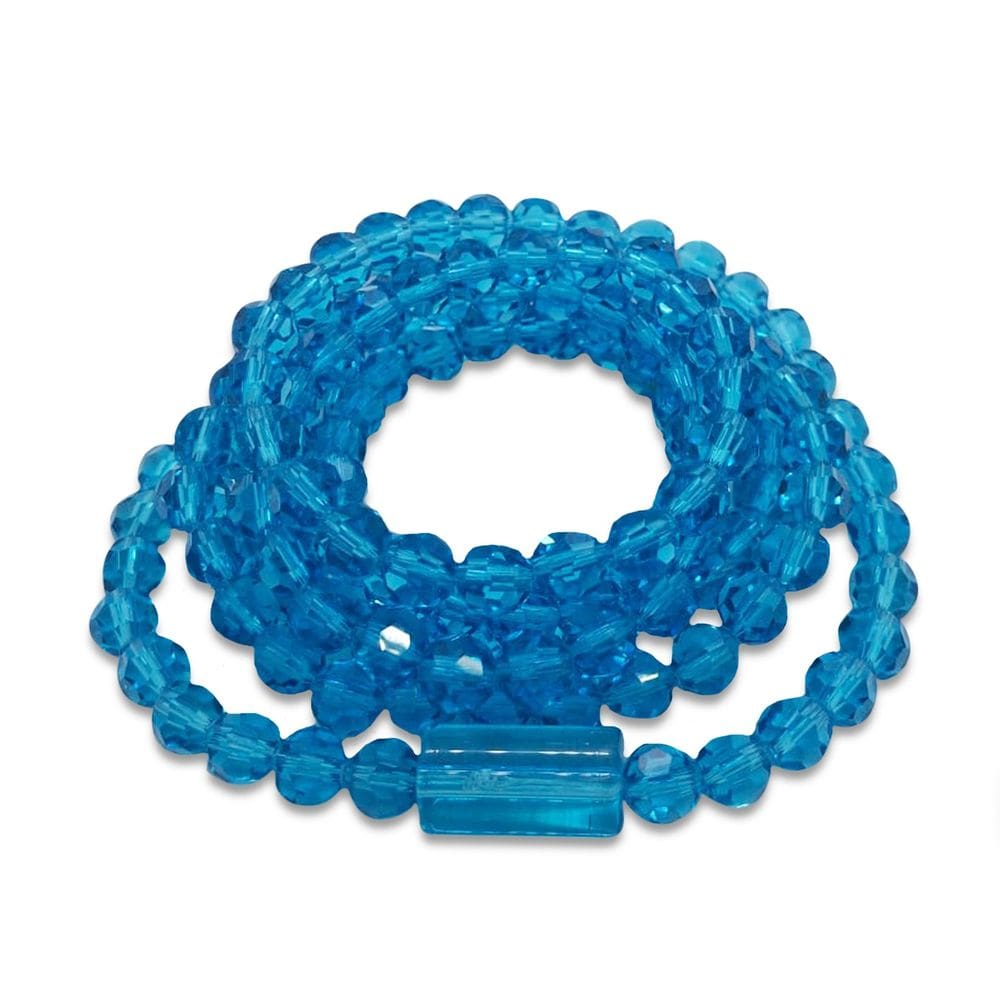 Guia Cristal 147 Contas Azul Claro Cristal 60 cm Umbanda