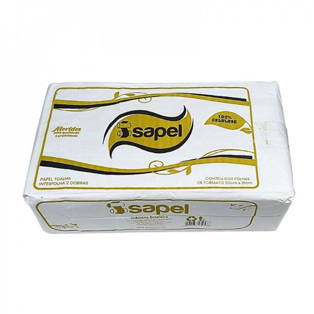 Papel Toalha Interfolha Folha Simples Celulose 20x21 c/1000 Isapel