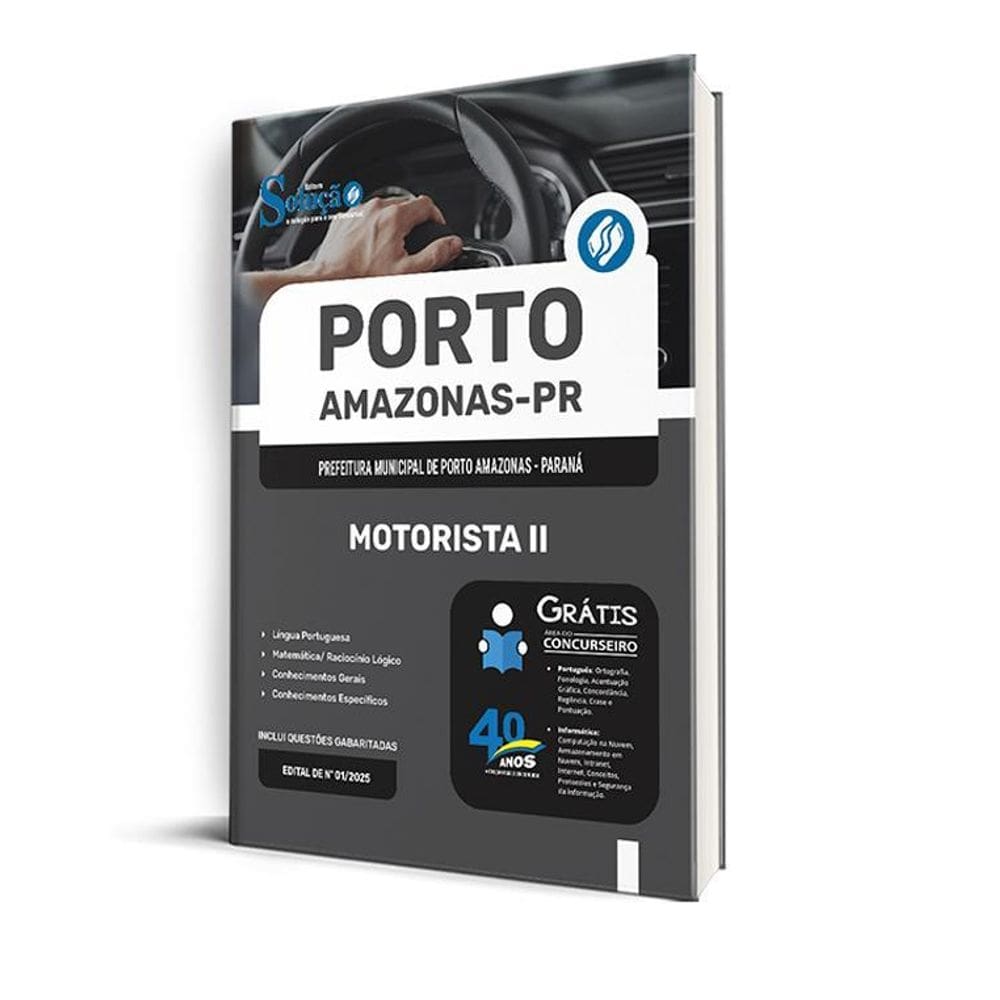 Apostila Prefeitura De Porto Amazonas Pr 2025 - Motorista Ii