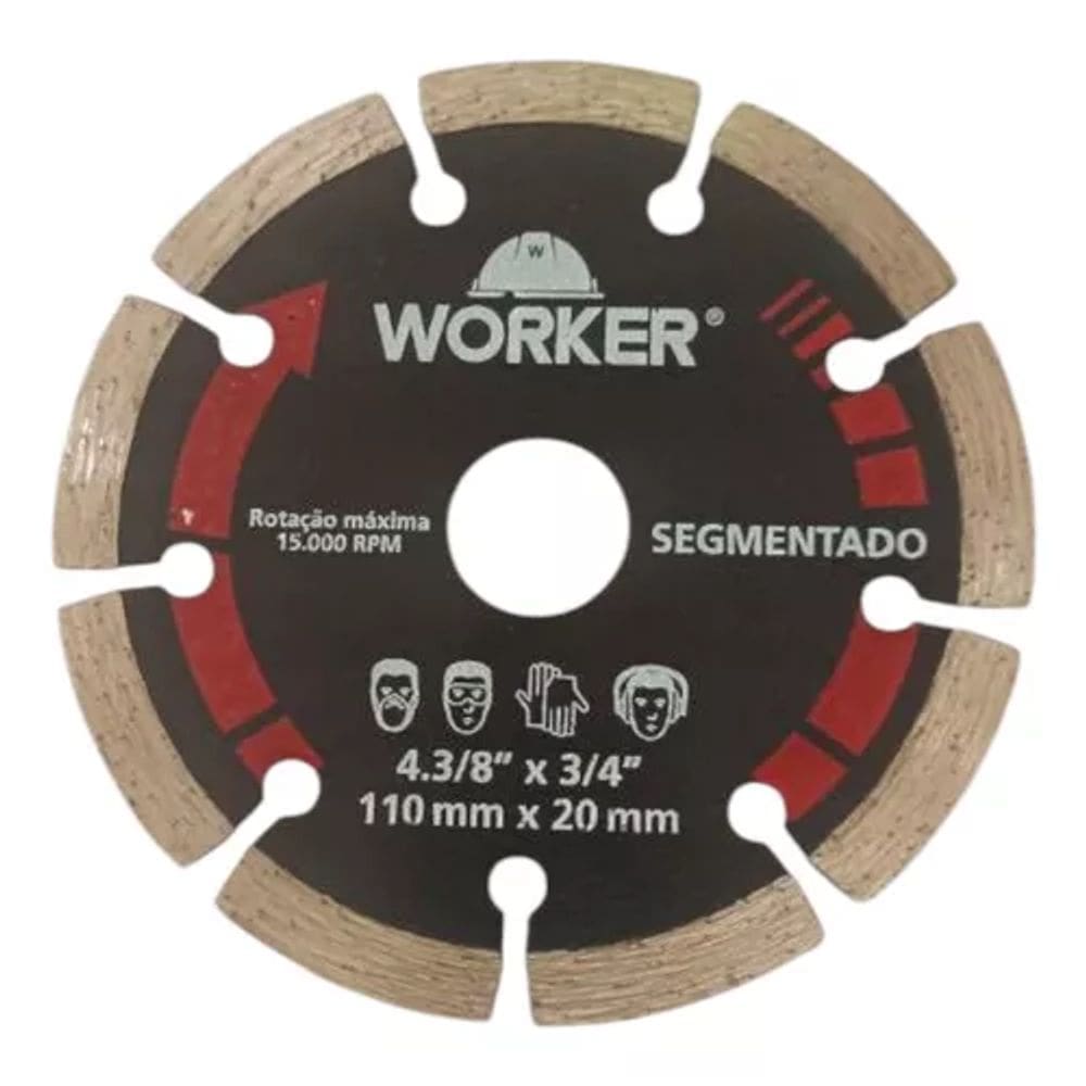 Disco Diamantado Segmentado 110mm X 20mm- Worker