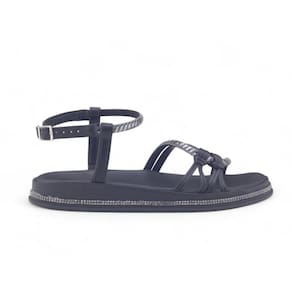 Sandália Papete Feminina Moleca 5509.203 Brilho Strass