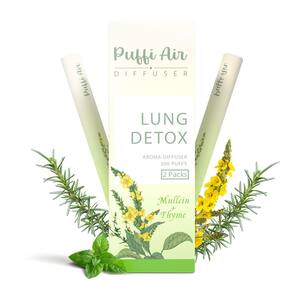 Caneta difusora de ervas PUFFIAIR para desintoxicação pulmonar com verbasco e tomilho