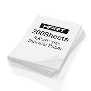 Papel térmico de 200 folhas, carta americana de 8,5 x 11” para impressora portátil