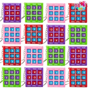 Chaveiros Tic-Tac-Toe JOYIN, 36 unidades para meninos e meninas com cartões