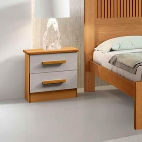 Mesa De Cabeceira New Athos 2 Gavetas 100% Mdf D Doro Móveis Cinamomo Off