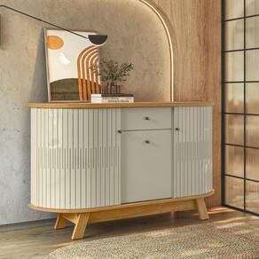 Conjunto Buffet E Cristaleira Budapeste Cumaru Opala
