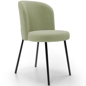 Cadeira Para Sala De Jantar Cozinha Estofada Gavi L02 Bouclê Oliva Lyam Decor