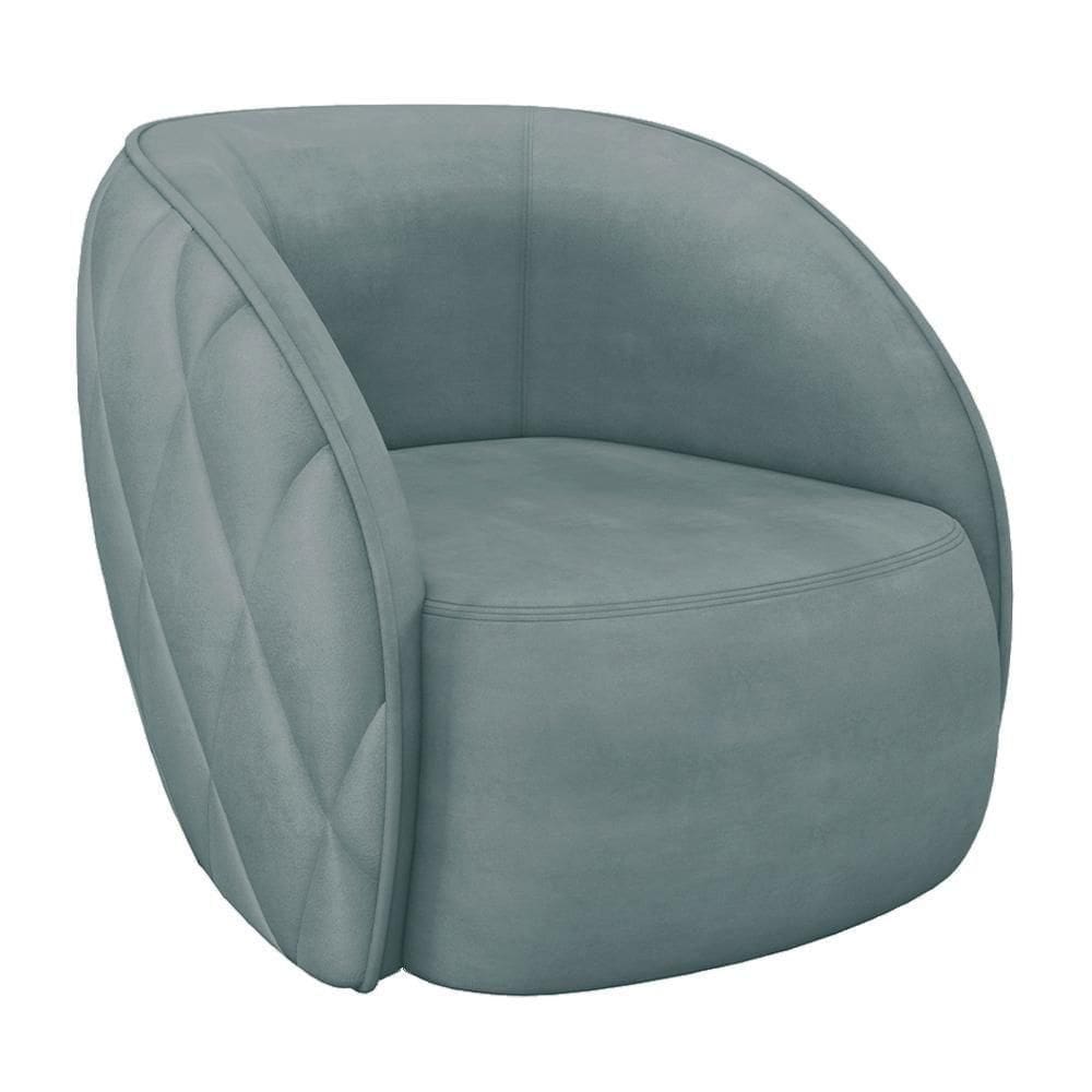 Poltrona Decorativa Para Sala Living Olimpo M03 Veludo Azul Claro - Lyam Decor