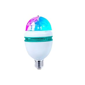 Lampada Giratória Rgb P/ Festas Bivolt + Adaptador Bivolt