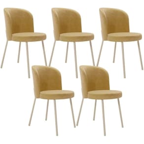 Kit 5 Cadeiras Sala De Jantar Estofada Gavi Arena L02 Couríssimo Fendi Lyam Decor