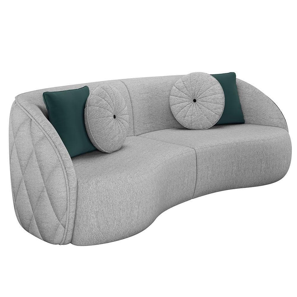 Sofá 3 Lugares Para Sala Living Olimpo 240 Cm M03 Linho Cinza Lyam Decor