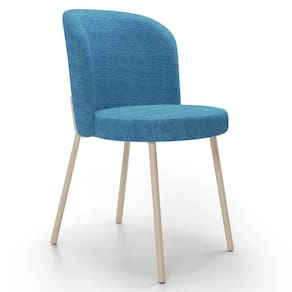 Cadeira Para Sala De Jantar Cozinha Estofada Gavi Arena L02 Linho Azul Lyam Decor