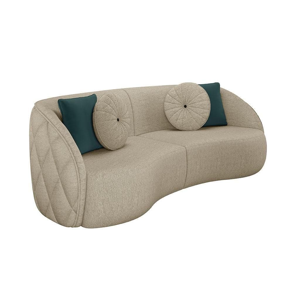 Sofá 4 Lugares Para Sala Living Olimpo 318 Cm M03 Linho Bege Lyam Decor